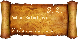 Dobos Kolombina névjegykártya
